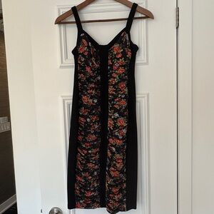 Bailey 44 Black and Red Floral Midi Dress